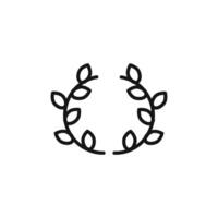 laurel wreath icon outline collection in black and on white background vector