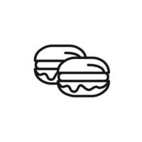macarons icon outline collection in black and on white background vector