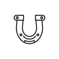 lucky horseshoe icon outline collection in black and on white background vector