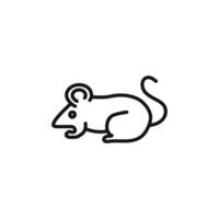 Mouse animal icon outline collection in black and on white background vector