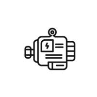 Motor icon outline collection in black and on white background vector