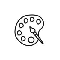 palette color icon outline collection in black and on white background vector