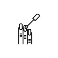 nails polish icon outline collection in black and on white background vector