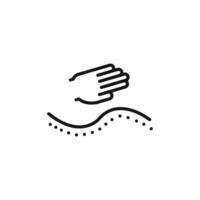 physiotherapy icon outline collection in black and on white background vector