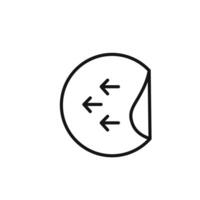 peel off sticker icon outline collection in black and on white background vector