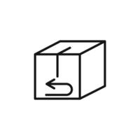 product return Box icon outline collection in black and on white background vector