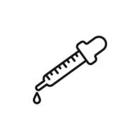 pipette icon outline collection in black and on white background vector