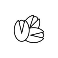 pistachio icon outline collection in black and on white background vector