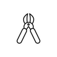 pruner icon outline collection in black and on white background vector