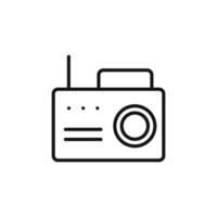 radio icon outline collection in black and on white background vector