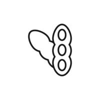 soybeans icon outline collection in black and on white background vector