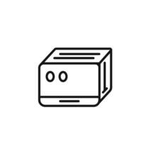toaster icon outline collection in black and on white background vector