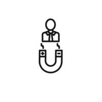 User Engagement icon outline collection in black and on white background vector