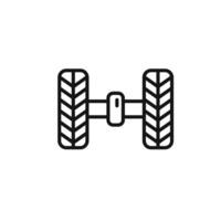 wheel alignment icon outline collection in black and on white background vector