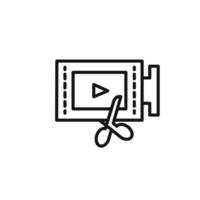Editor icon outline collection in black and on white background vector