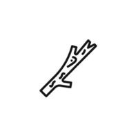 wood branch icon outline collection in black and on white background vector
