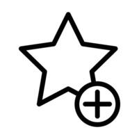 Add to favorite icon linear logo mark in black and white vector