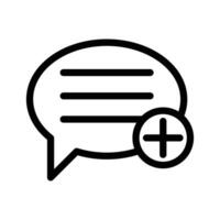 Add chat icon linear logo mark in black and white vector