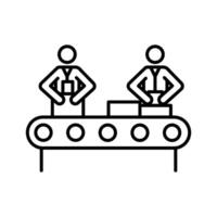 Assembly line icon linear logo mark in black and white vector