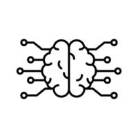 Artificial intelligence icon linear logo mark in black and white vector