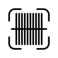 Bar code scanner icon linear logo mark in black and white vector