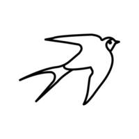 Barn swallow icon linear logo mark in black and white vector