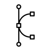 Bezier curve icon linear logo mark in black and white vector