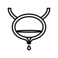 Bladder flush icon linear logo mark in black and white vector