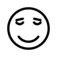 Calm Emoji icon linear logo mark in black and white vector