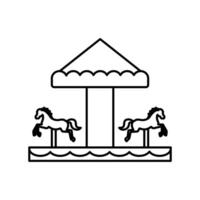 Carousel icon linear logo mark in black and white vector