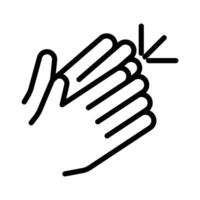 Clapping hand icon linear logo mark in black and white vector