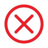 Close button icon linear logo mark in black and white vector