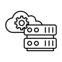 Cloud Data settings icon linear logo mark in black and white vector