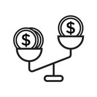 Compare price icon linear logo mark in black and white vector