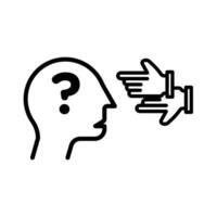 Criticism icon linear logo mark in black and white vector