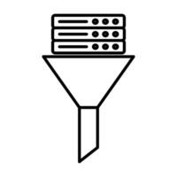 Data filtering icon linear logo mark in black and white vector