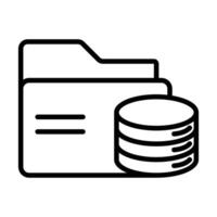 Data storage icon linear logo mark in black and white vector