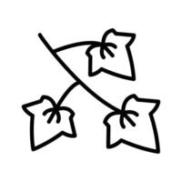 English ivy icon linear logo mark in black and white vector