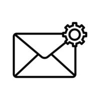 Email settings icon linear logo mark in black and white vector