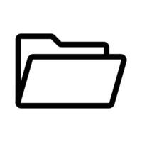 Folder icon linear logo mark in black and white vector