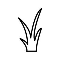 Grass icon linear logo mark in black and white vector