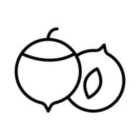 Hazelnut icon linear logo mark in black and white vector
