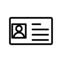 Identification card icon linear logo mark in black and white vector