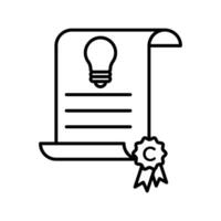 Intellectual property and copyright icon linear logo mark in black and white vector