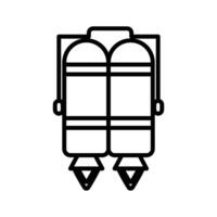 Jet pack icon linear logo mark in black and white vector