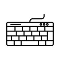 Keyboard icon linear logo mark in black and white vector