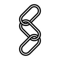Link chain icon linear logo mark in black and white vector