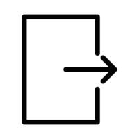 Logout icon linear logo mark in black and white vector