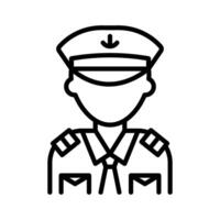 Male chief officer icon linear logo mark in black and white vector