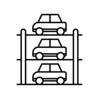 Multi Storey Parking icon linear logo mark in black and white vector